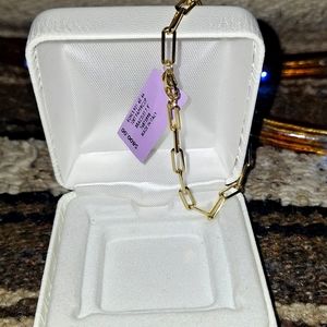 Khols 10kt Yellow gold paperclip bracelet size 7.5' 💛 original price $800